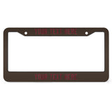 Custom Brown Crimson Red License Plate Frame