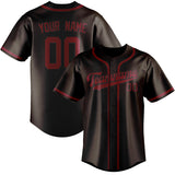 Custom Brown & Crimson Red Colors Design Sports Baseball Jersey