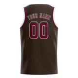 Custom Brown & Crimson Red Colors Design Sports Basketball Jersey