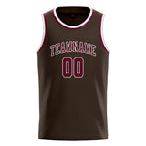Custom Brown & Crimson Red Colors Design Sports Basketball Jersey