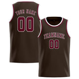 Custom Brown & Crimson Red Colors Design Sports Basketball Jersey
