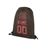 Custom Brown Copper Rose Drawstring Bag