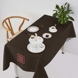 Custom Brown Crimson Red Square Table Cloth