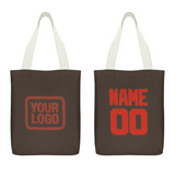 Custom Brown Orange Red Canvas Tote Bag