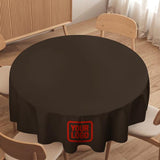 Custom Brown Orange Red Round Table Cloth