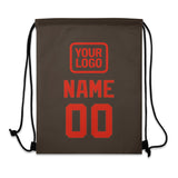 Custom Brown Orange Red Drawstring Bag