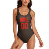 Custom Brown Orange Red Swimsuit