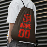 Custom Brown Orange Red Drawstring Bag