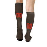 Custom Brown Orange Red Knee-High Sock