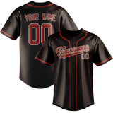 Custom Brown & Coral Red Colors Design Sports Baseball Jersey