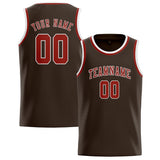 Custom Brown & Coral Red Colors Design Sports Basketball Jersey