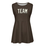 Custom Brown Cream Cheerleader Dress