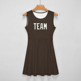 Custom Brown Cream Cheerleader Dress
