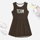 Custom Brown Cream Cheerleader Dress