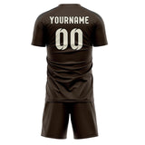 Custom Brown Cream Soccer Jersey