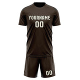 Custom Brown Cream Soccer Jersey