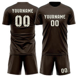 Custom Brown Cream Soccer Jersey