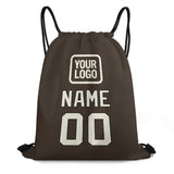 Custom Brown Cream Drawstring Bag