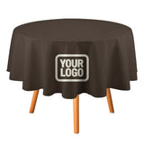 Custom Brown Cream Round Table Cloth