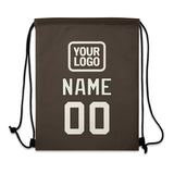 Custom Brown Cream Drawstring Bag