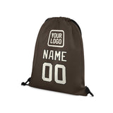Custom Brown Cream Drawstring Bag