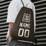 Custom Brown Cream Drawstring Bag