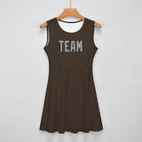 Custom Brown Gray Cheerleader Dress