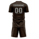 Custom Brown Gray Soccer Jersey
