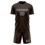 Custom Brown Gray Soccer Jersey