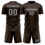 Custom Brown Gray Soccer Jersey