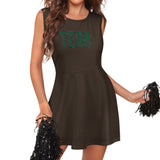 Custom Brown Green Cheerleader Dress