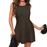 Custom Brown Dark Green Cheerleader Dress
