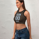Custom Brown Light Blue Sleeveless Tank Top