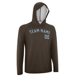 Custom Brown Light Blue UV-Hoodie