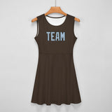 Custom Brown Light Blue Cheerleader Dress