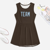 Custom Brown Light Blue Cheerleader Dress