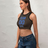 Custom Brown Sky Blue Sleeveless Tank Top