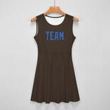 Custom Brown Sky Blue Cheerleader Dress
