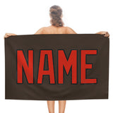 Custom Brown Orange Red Beach Towel