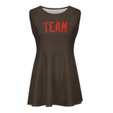 Custom Brown Orange Red Cheerleader Dress