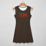 Custom Brown Orange Red Cheerleader Dress
