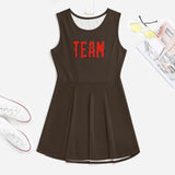 Custom Brown Orange Red Cheerleader Dress