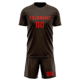 Custom Brown Orange Red Soccer Jersey