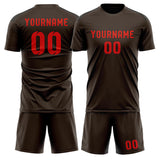 Custom Brown Orange Red Soccer Jersey