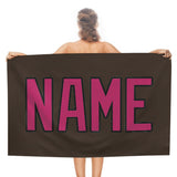 Custom Brown Pink Beach Towel