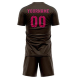 Custom Brown Pink Soccer Jersey
