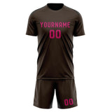 Custom Brown Pink Soccer Jersey