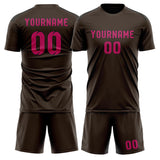Custom Brown Pink Soccer Jersey