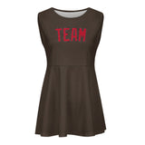 Custom Brown Red Cheerleader Dress