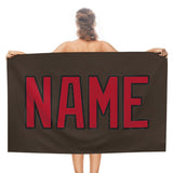 Custom Brown Red Beach Towel